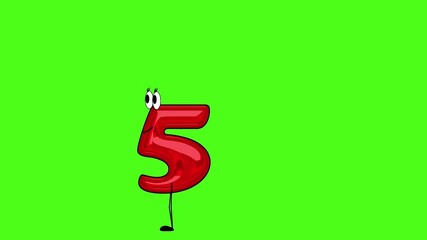 Fifty four years, Cheerful numbers, 2D-Animation, Birthday, chroma key
