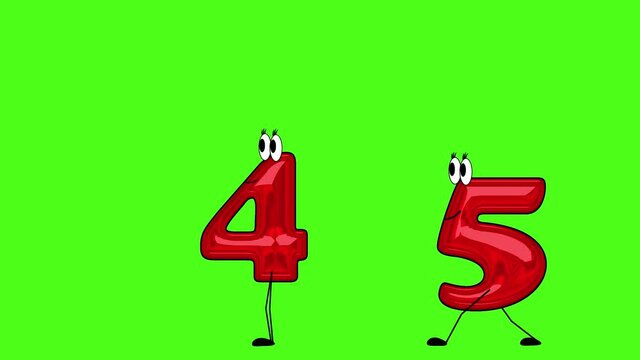 Forty five years old, Cheerful numbers, 2D-Animation, Birthday, chroma key