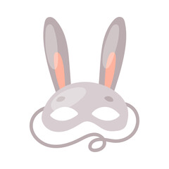 Bunny Snout Mask as Party Birthday Photo Booth Prop Vector Illustration