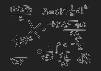 realistic math chalkboard background illustration