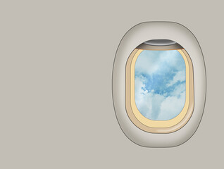 illustration of porthole airplane