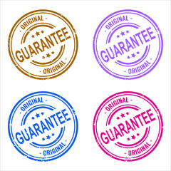 Guarantee Original Stamp Seal Flat Vector