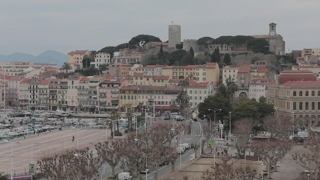 Cannes City France at Cold Winter Morining