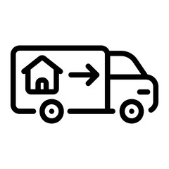 moving truck line icon