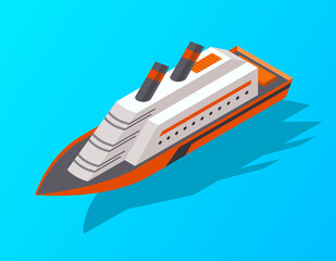 Isometric cruise ship. Passenger transportation by water. isometric icon or infographic element. Ocean transport