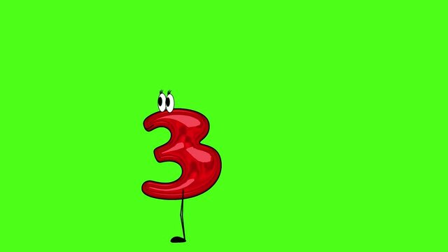 Thirty years, Cheerful numbers, 2D-Animation, Birthday, chroma key