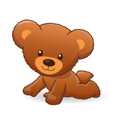 cute cuddly fuzzy brown teddy bear crawling