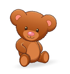 classic cute cuddly fuzzy brown teddy bear