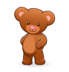 cute cuddly brown fuzzy teddy bear standing