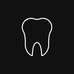 Tooth line icon on grey background