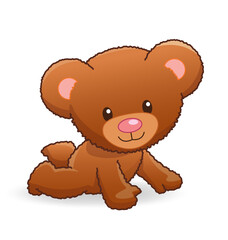 cute cuddly fuzzy brown teddy bear crawling