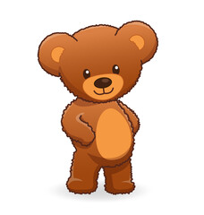 cute cuddly brown fuzzy teddy bear standing