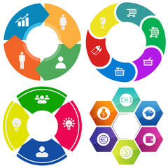 Business infographics. Set of pie chart	