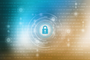 Obraz premium 2d illustration Safety concept: Closed Padlock on digital background 