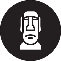 moai glyph icon - obrazy, fototapety, plakaty