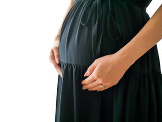 妊娠している女性のお腹