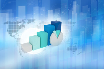 Obraz premium 2d illustration futuristic business background pattern graph concept 