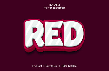 red 3d vector text effect with background