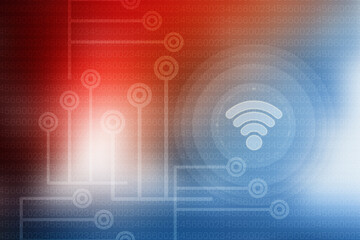 2d illustration wifi futuristic technology background
