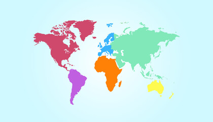 Naklejka premium World map. Color vector modern. Silhouette map.