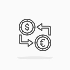 Exchange icon. Editable Stroke and pixel perfect. Outline style. Vector illustration. Enjoy this icon for your project.