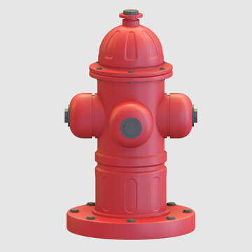 Firefighter city fire hydrant 3d render illustration