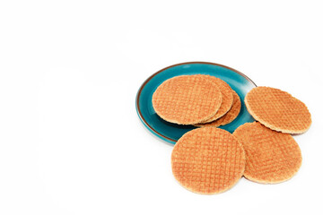 round grooved baked Belgian waffles