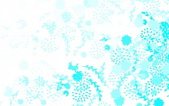 Light Blue, Green vector natural background with flowers