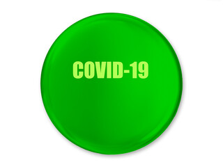 Covid 19 Glossy Button