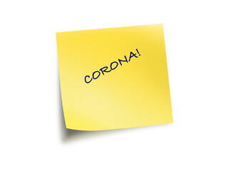 Yellow Post It Note With The Text Corona