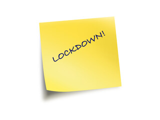 Yellow Post It Note With The Text Lockdown