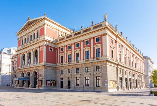 Vienna, Austria - October 2021: Philharmonic building in Vienna