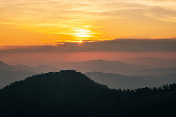 sunset in the mountains