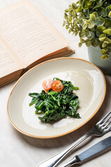 Spinach salad side dish, light and neat photo