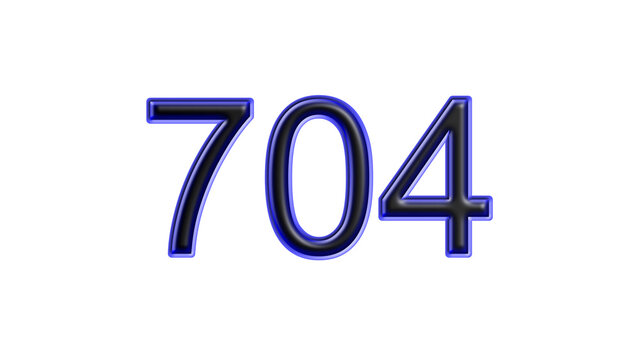 blue 704 number 3d effect white background