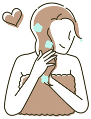 シンプルでガーリーな女性のイラスト(嬉しい)