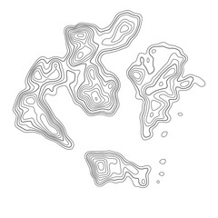 Topographic map with lines on a white background. Geographic map concept. Vector illustration