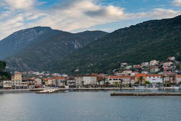 Fototapeta na wymiar view of the town of Trpanj and harbor on the Dalmatian Coast of Croatia