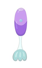 Nice cartoon toy purple blender. An electrical device for a fairy-tale character or doll. Toy kitchen. Hand drawn vector illustration