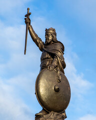 Statue of King Alfred the Great in Winchester, UK