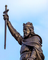 Statue of King Alfred the Great in Winchester, UK