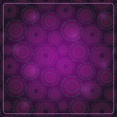 Purple Card with Round Elements and Shiny Dots