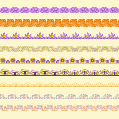 Set of Vintage Seamless Borders