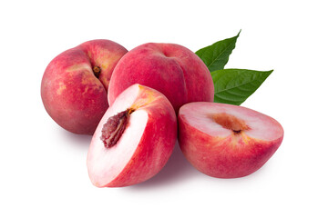 Peach isolate Peach slice isolater on a white background