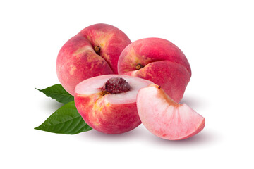 Peach and Peach slice isolater on alpha background