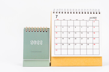 The July 2022 desk calendar