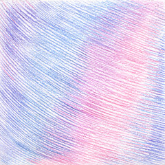 Gradient Background with Colored Pencils. Hand-drawn crayon scribble in blue, violet colors. Texture blue color.