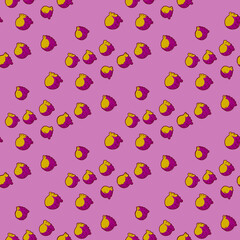 Seamless pattern with hand drawing lily of the valley on pink background. Vector floral template in doodle style. Gentle summer botanical texture.