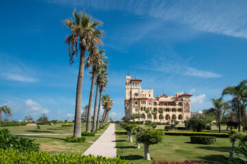 Panoramic view of the Montazah palace in Alexandria Egypt