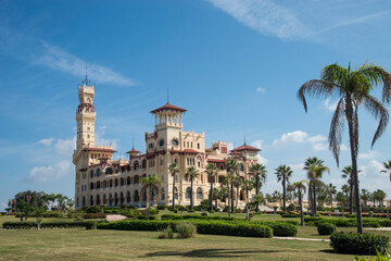 Panoramic view of the Montazah palace in Alexandria Egypt